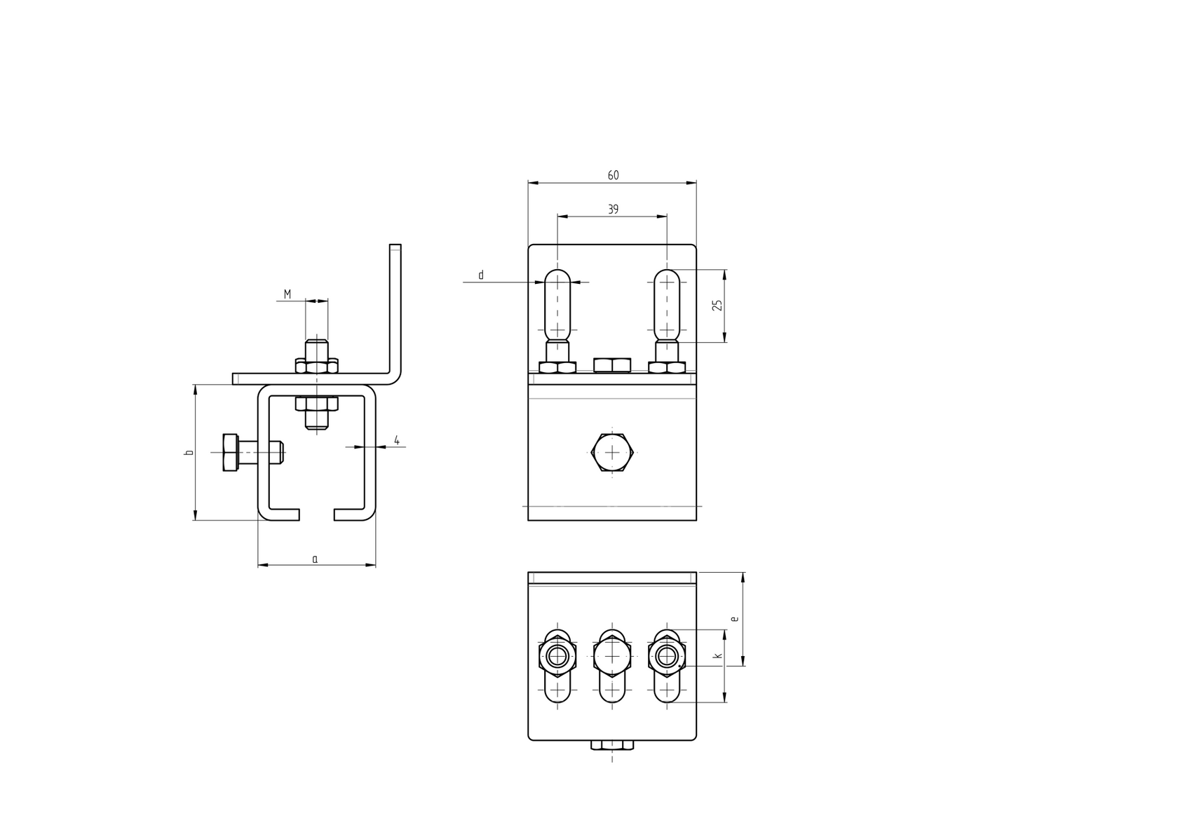 Uchwyt profilu Zn, profile 42x54mm