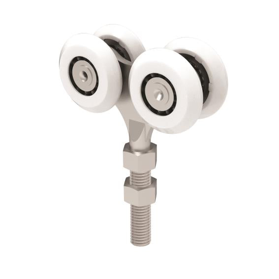 4 rolkowy wózek ze sworzniem do szyny Nylon