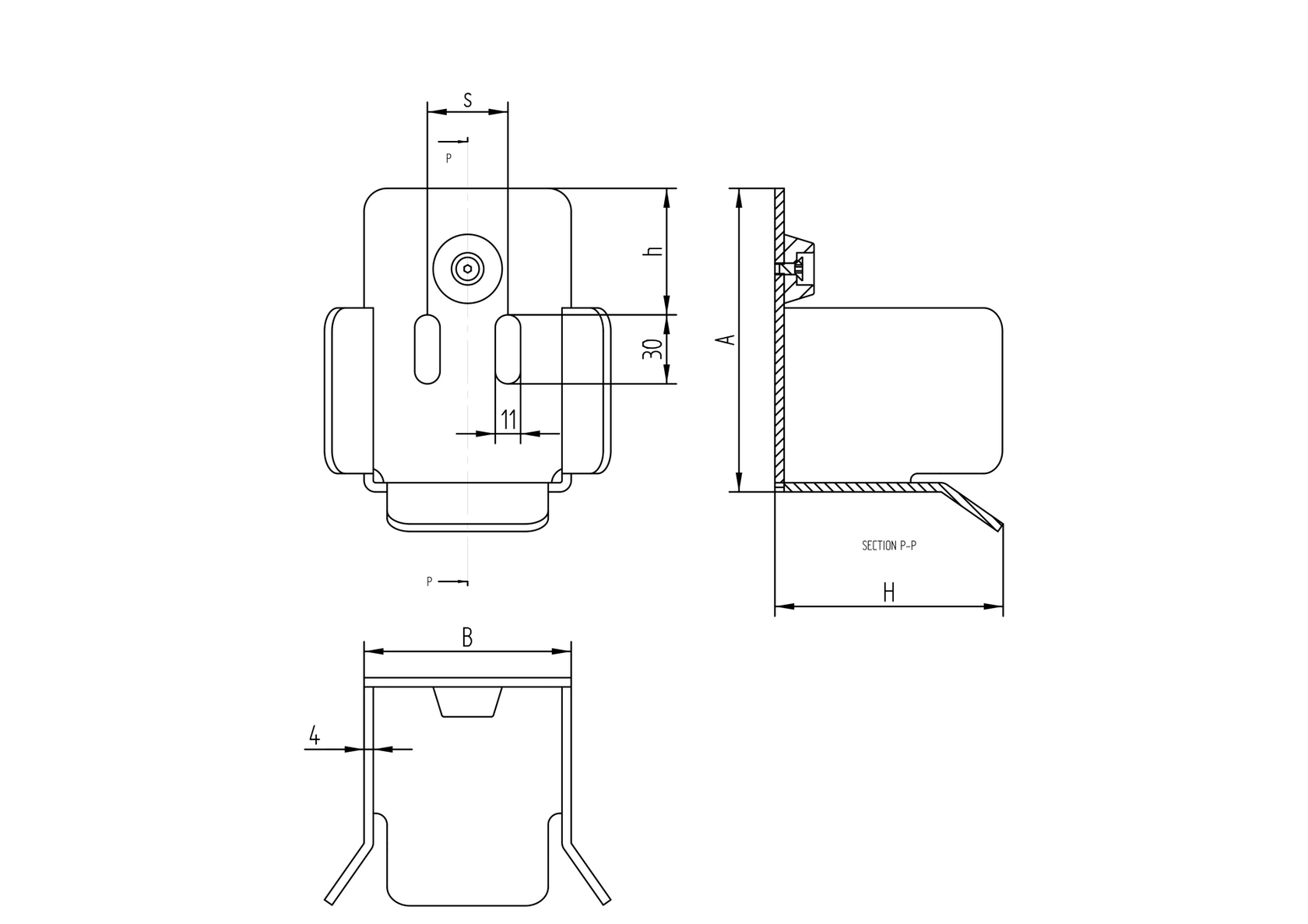Gniazdo najazdowe Zn, profile 136x142mm
