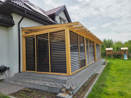 Aluminiowe okucie jezdne do przesuwnych paneli zacieniających, profil 3 m o nośności 60 kg – ZESTAW