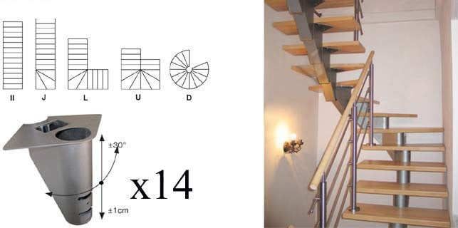 Schody-segment NS240 V 2830-2570mm, set 14x segmen