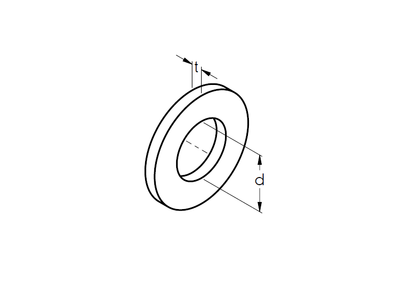Podkładka płaska, ocynkowana, M10, Zn