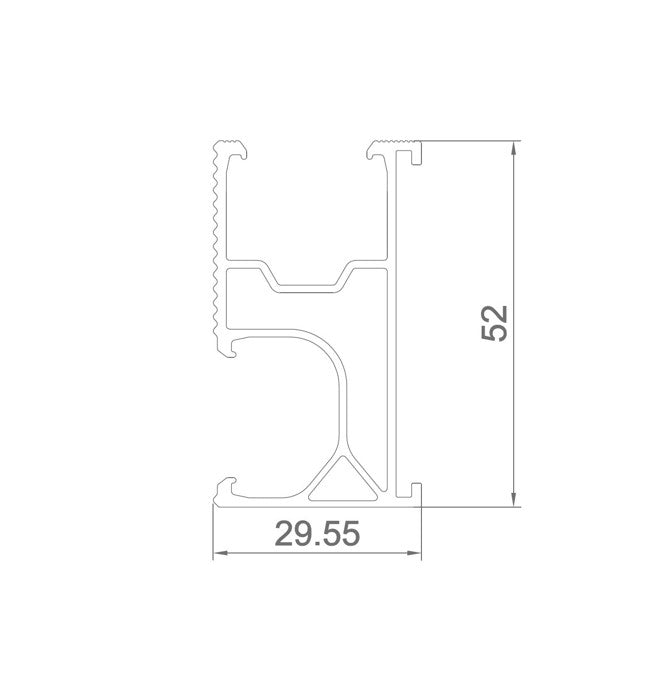 Montážny hliníkový profil R52-2200