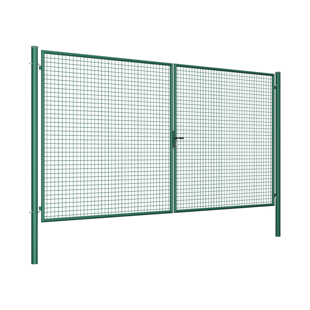 Brána 2kr. ROUND ZnPVC 4000x2000mm, D75mm, zelená