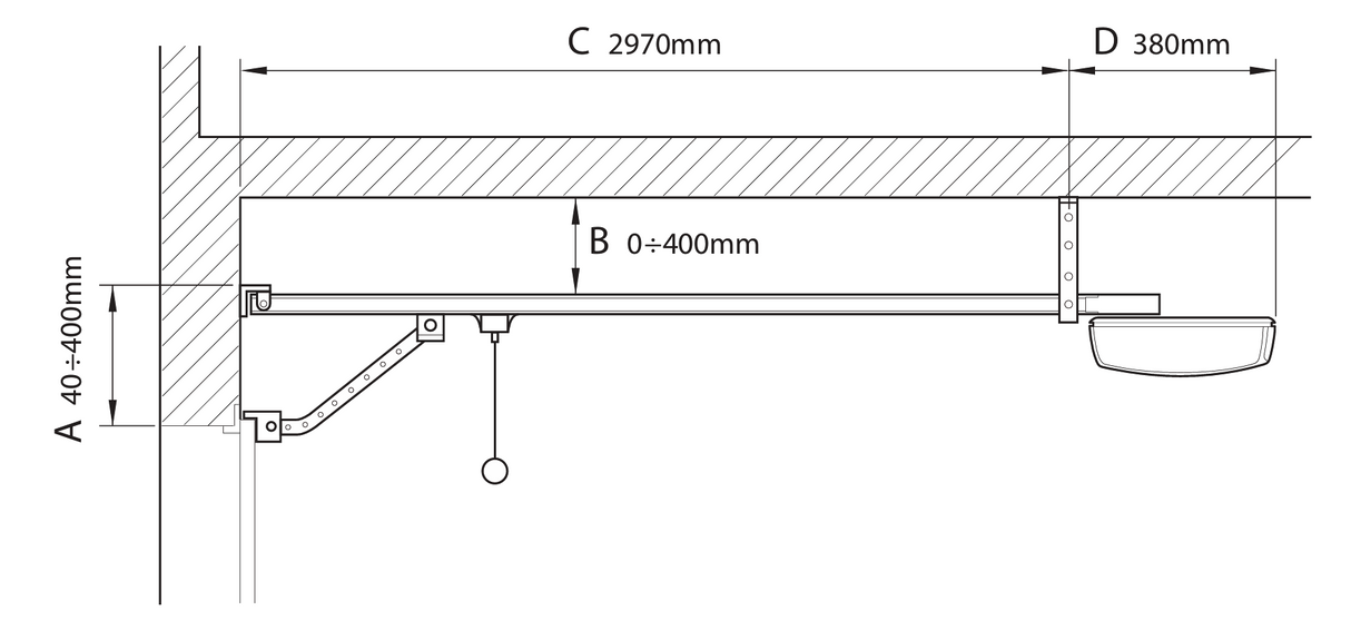 Zestaw do garażowej bramy kit, max 11m2