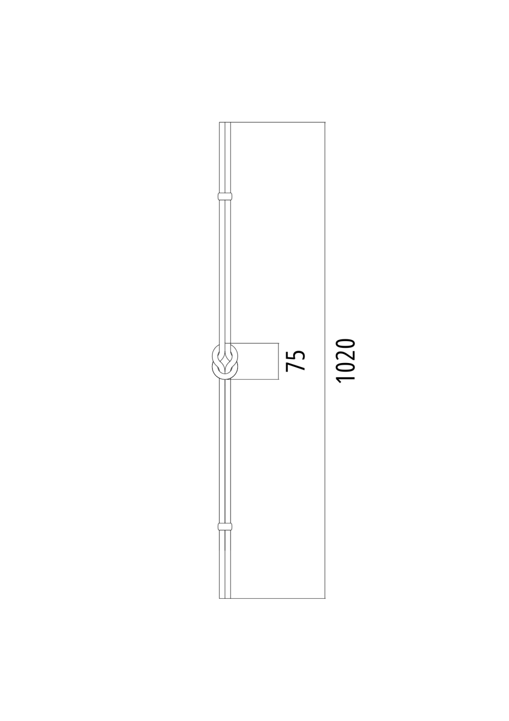 Tralka kuta h1020, b50, 2xD12mm