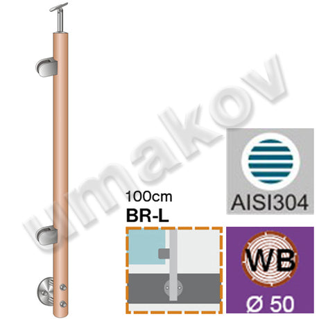 Drewniany słupek BUK, D50, H1000mm