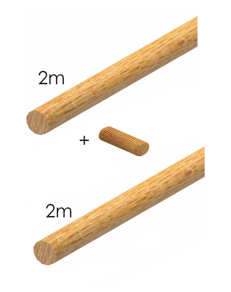 Poręcz bukowa , 2m+2m