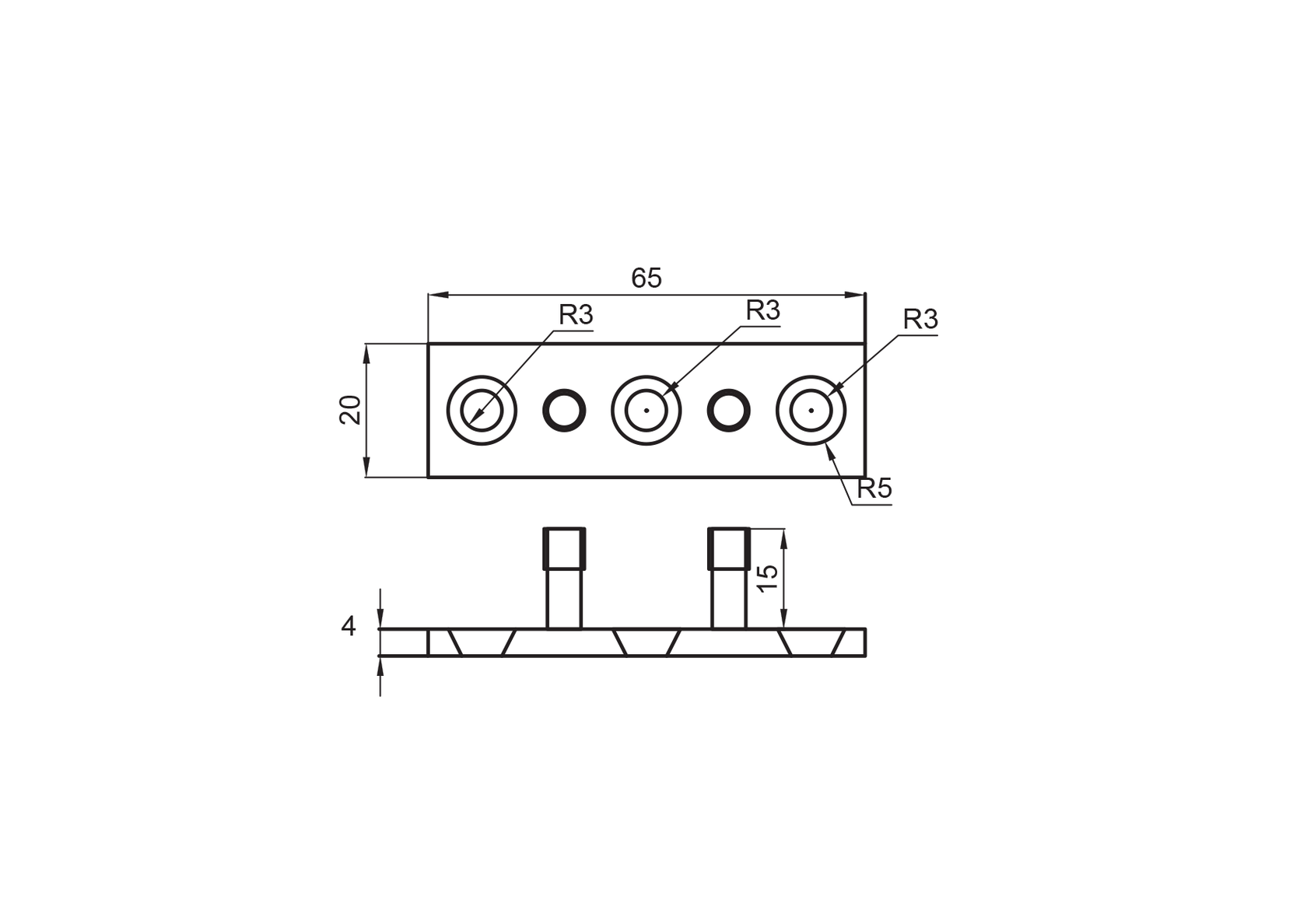prowadnica dolna do drzwi drewnianych