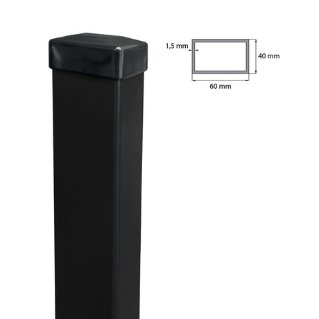 Stĺpik 60x40mm ZnPVC 2500mm čierna