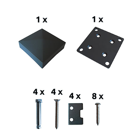 Pätka stĺpika Al s prísluš. antracit AL 130x130mm