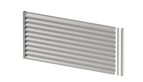 Ogrodzenie stalowe ocynkowane 1x2m z wypełnieniem żaluzjowym ze stali ocynkowanej 40,5x105, Natural
