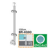 Słupek nierdzewny -prosto AISI304, D42,4/4xmodel22