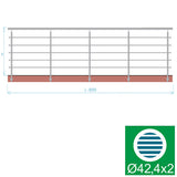 Balustrada nierdzewna, AISI304, 6000x1000mm, BR