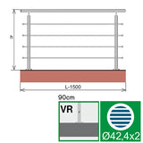 Balustrada nierdzewna, 1500x900mm