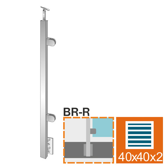Słupek boczny 40x40x2 AISI 304