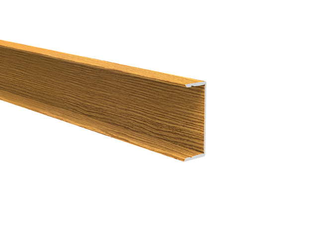 Aluminiowy adapter ogrodzeniowy do wypełnień 40 mm i do systemu elewacyjnego, 45 x 20 – 6,0 m – dekor drewna JASNY DĄB -