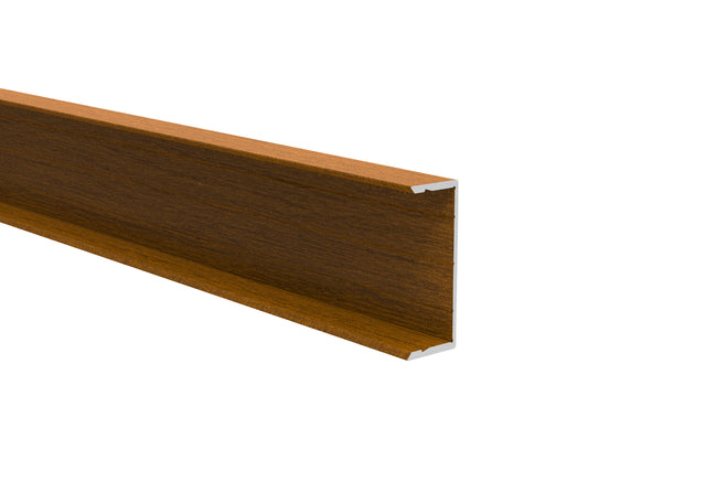 Aluminiowy adapter ogrodzeniowy do wypełnień 40 mm i do systemu elewacyjnego, 45 x 20 – 6,0 m – dekor drewna ZŁOTY DĄB -