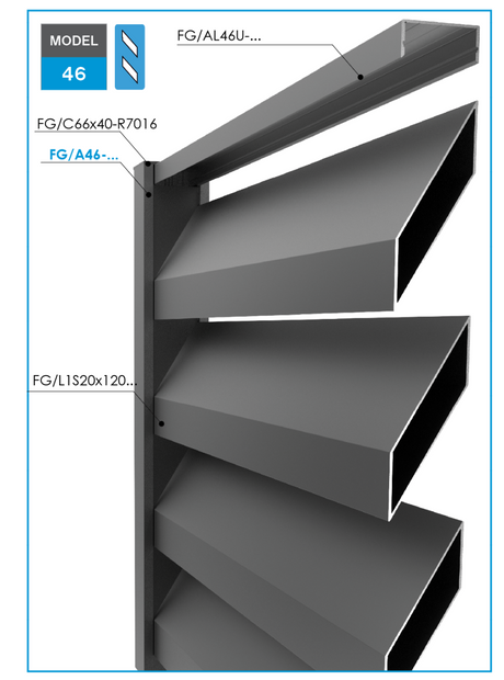 Aluminiowy adapter U 50x20-1850mm R7016