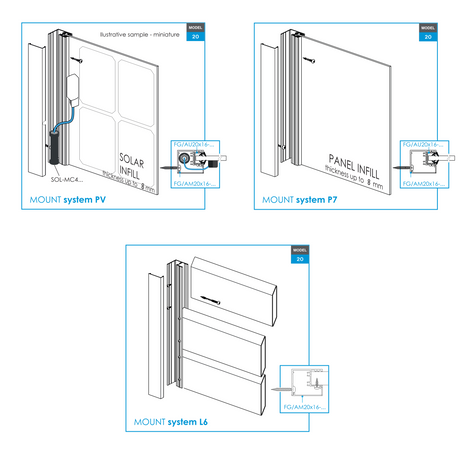 Aluminiowy adapter ogrodzeniowy do wypełnień tablicowych 1-8mm - 6000m