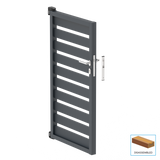 Jednoskrzydłowa brama aluminiowa 1,025x1,50m z wypełnieniem 20x100 R7016 - zestaw