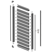 Jednoskrzydłowa brama aluminiowa 1,025x1,85m z wypełnieniem 20x100 R7016 - zestaw
