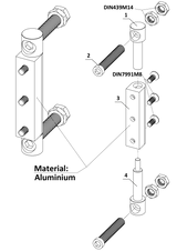 Zawias regulowany do przykręcania, stal nierdzewna/aluminium