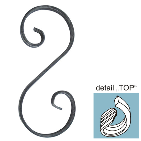 Element spiralny typu S symetryczny