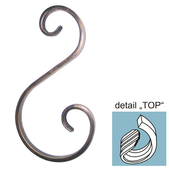 Element spiralny typu S asymetryczny
