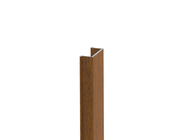 Narrow cover strip for post profiles and for U-adapter of fence system, 20 x 08 – 6.0 m – wood decor GOLDEN OAK - W