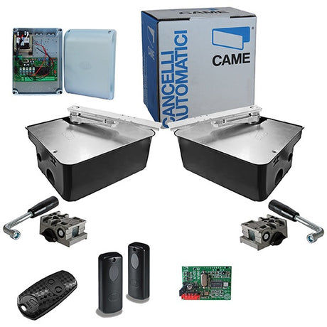 Napęd podziemny CAME do bramy dwuskrzydłowej, komplet z fotokomórkami