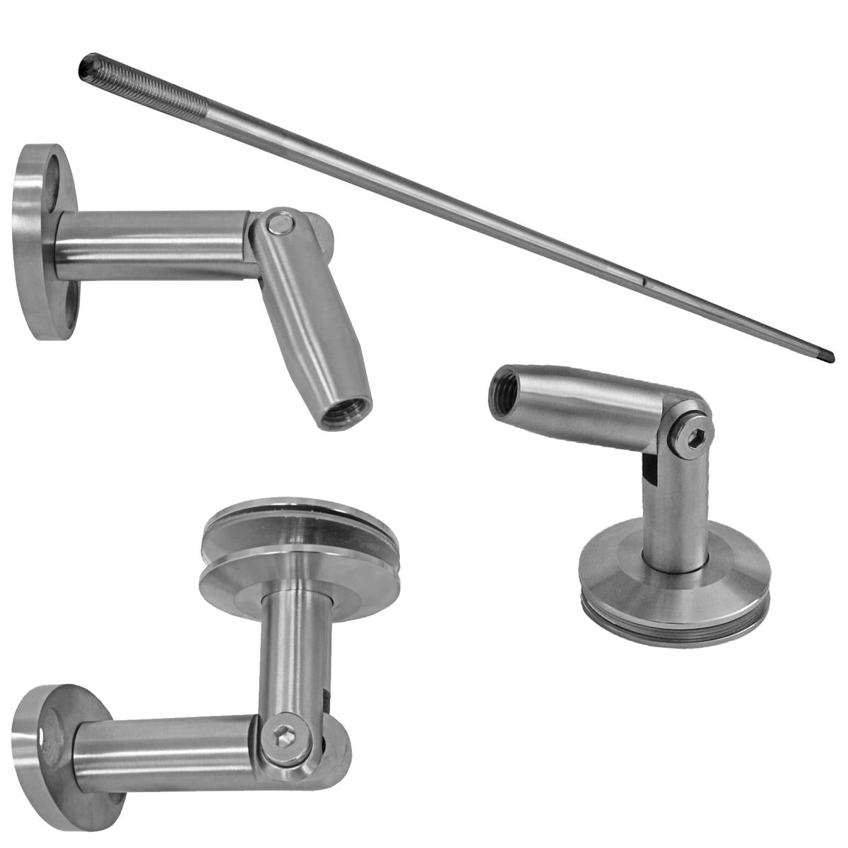 Daszek nierdzewny- okucia kpl M12 AISI304, M12