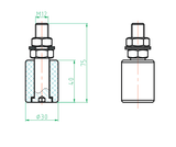Rolka tworzywowa Zn, D30mm, white