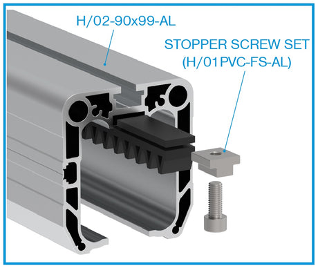Prowadzący profil dolny AL, 90x99mm, L6m, RAL7016