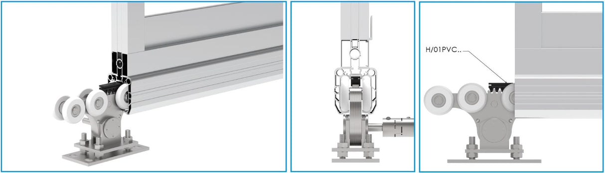 Prowadzący profil dolny AL, 90x99mm, L3m