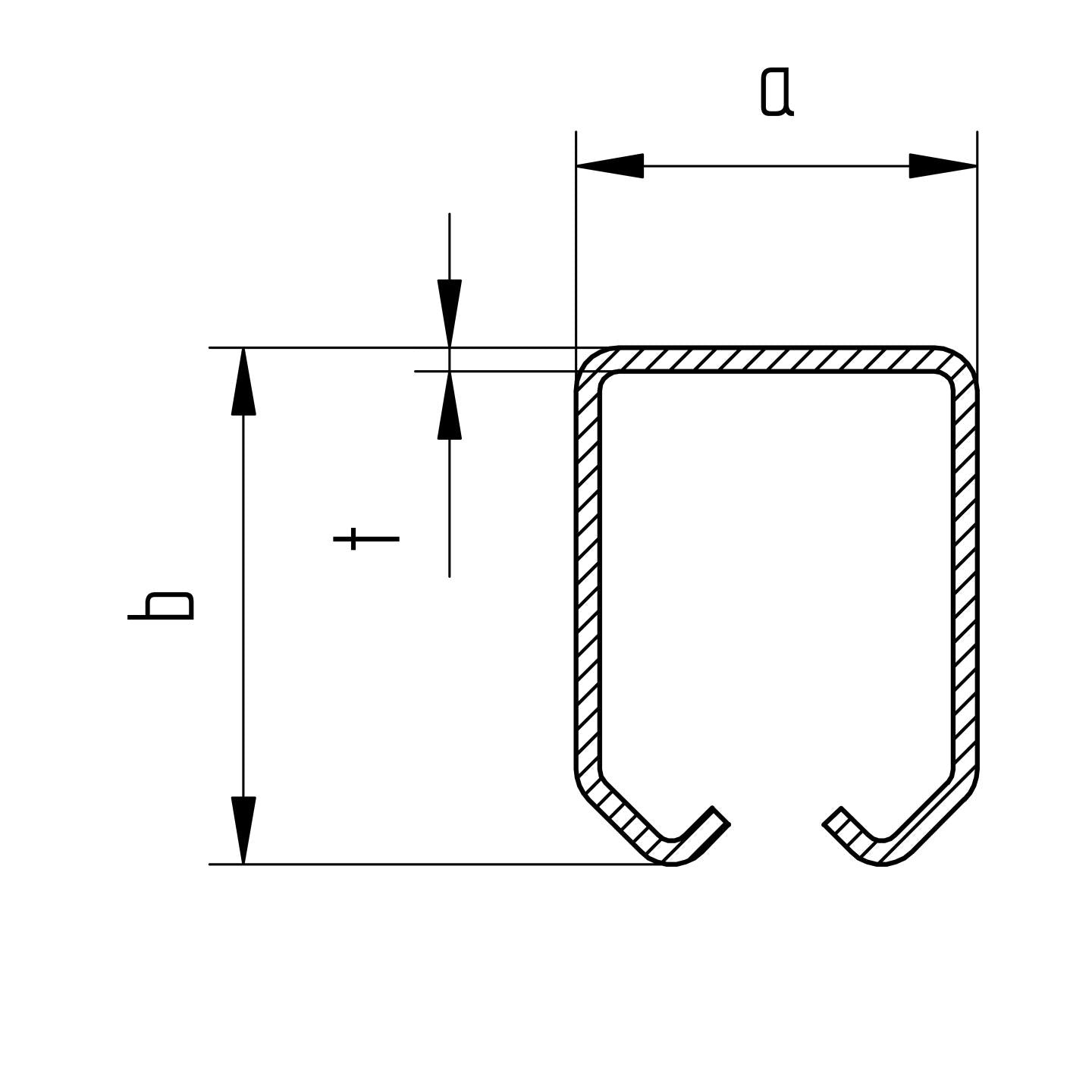 Profil do bramy przesuwnej INOX, 42x54x2,5mm, L6m
