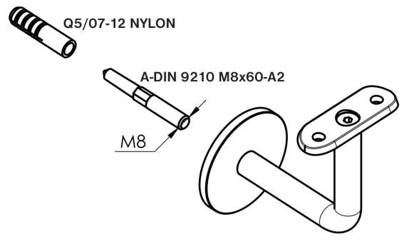Porecz scienna AISI304, D42,4/L6000mm
