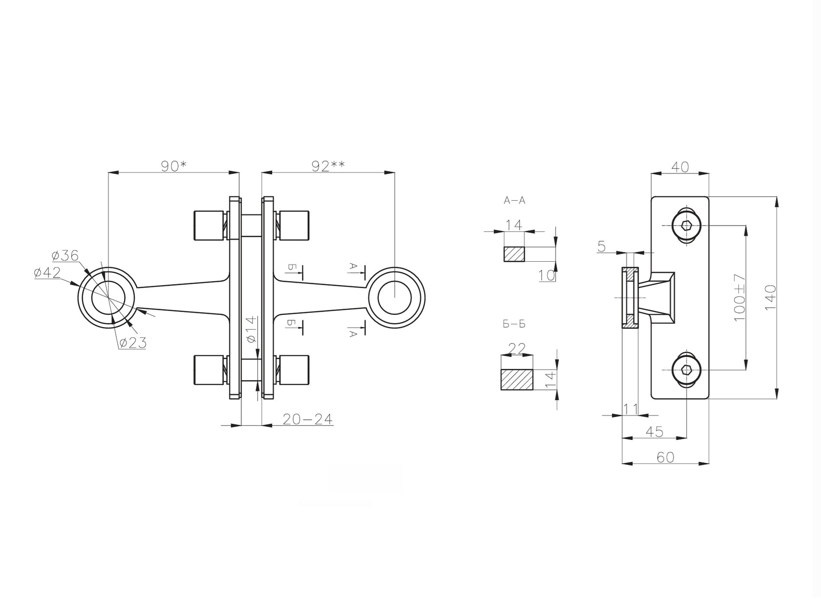 Uchwyt do szkła spider podwojny