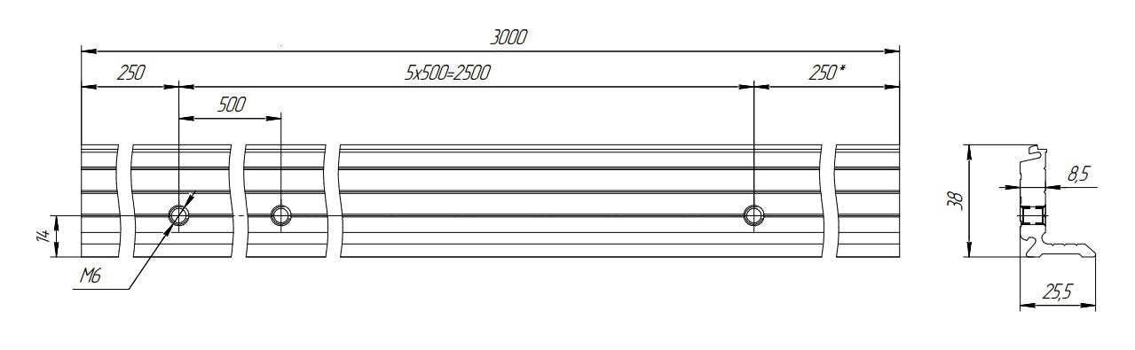 Listwa zasciskowa z taśmą osłonową BLACK H40