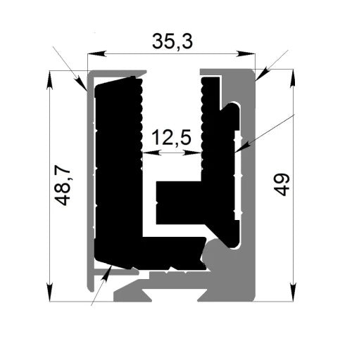 Listwa zasciskowa z taśmą osłonową BLACK H50