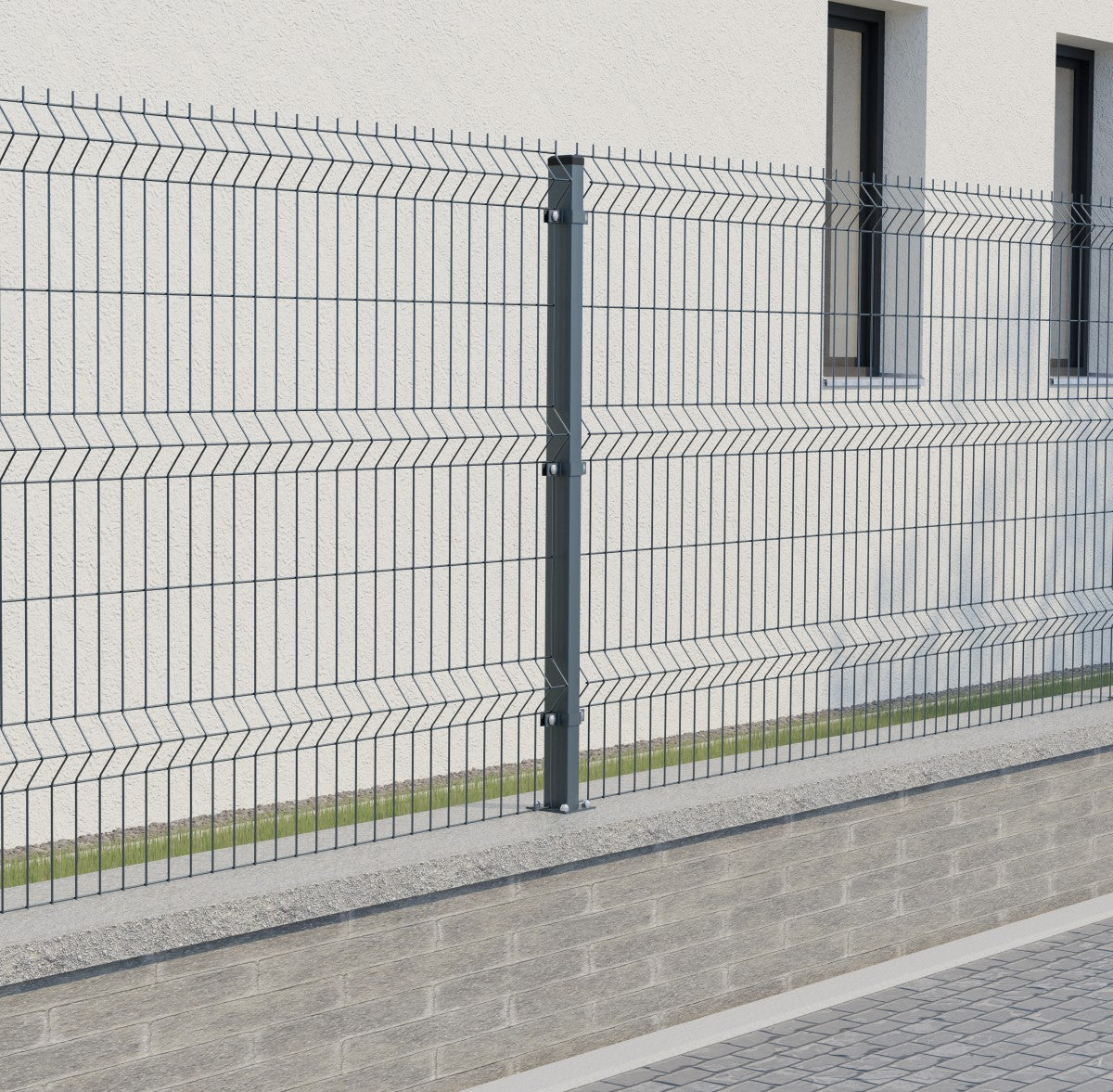 Słupek 60x40mm z podstawą ZnPVC 1600mm antracyt