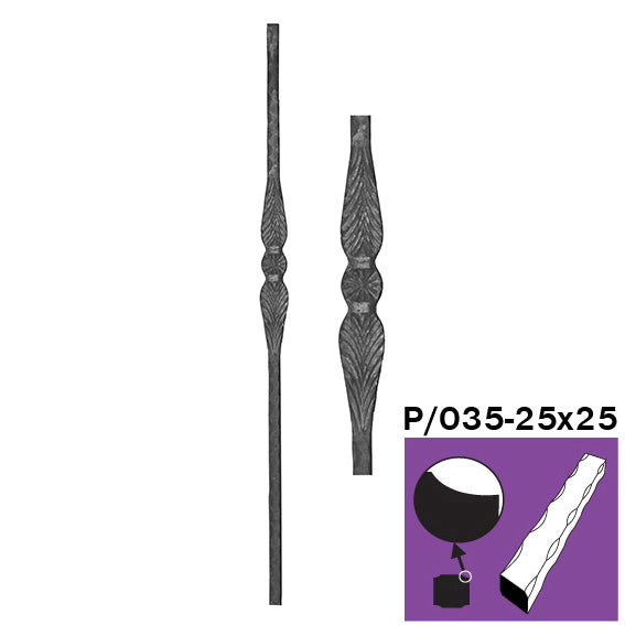 Tralka kuta h1200, b58mm, P/035-25x25