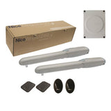 Nice napęd do bramy dwuskrzydłowej, wyposażony w fotokomórki