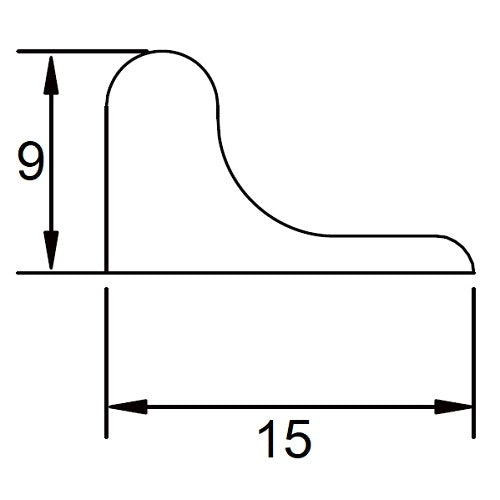 Próg dla prysznica przed bieżącą wodą 9x15mm Al