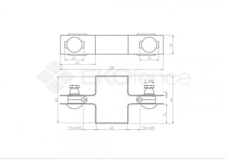 Obejma przelotowa na słupek ZnPVC 60x40mm czarna M