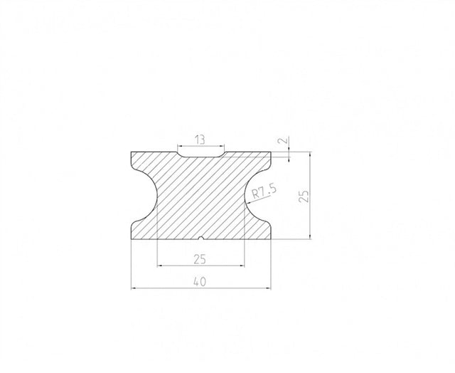Pełny podkładowy profil WPC 40x25x2900mm antracyt