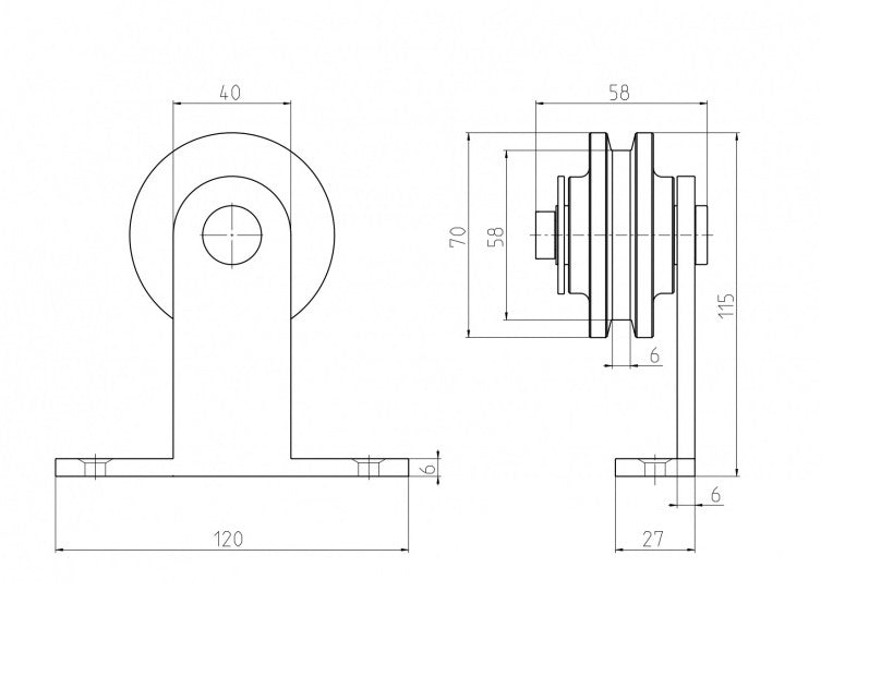 Prowadnica drzwi przesuwnych "Simplex"