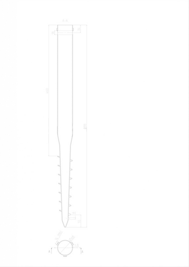 Zemná kotviaca skrutka Zn 68x1,8x800mm, 3xM8