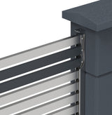 Galvanized Steel Fence 1x2m with Galvanized Steel Rectangular Infill 20x60, Natural